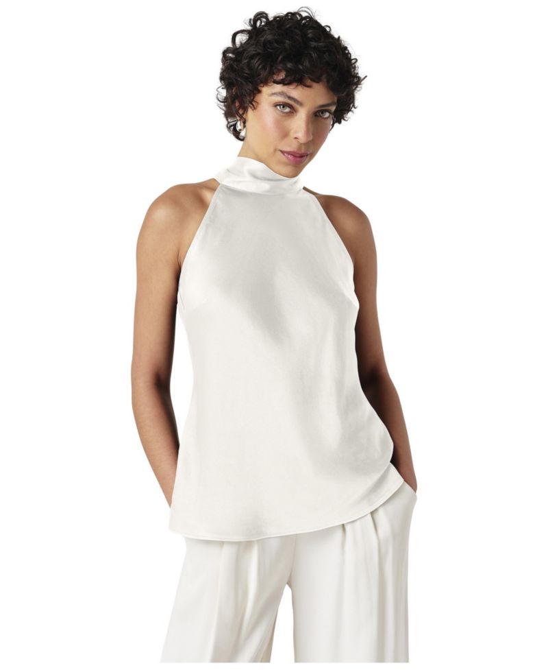 Women's Reese Sleeveless High-Neck Satin Top