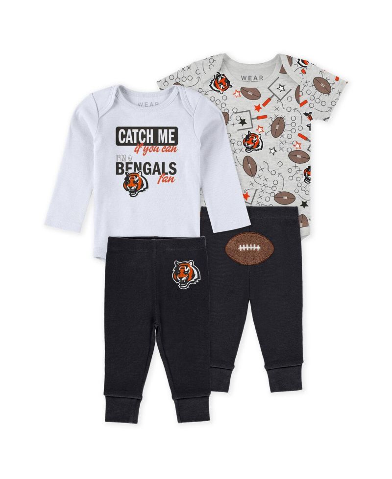 Baby Boys and Girls Newborn 3-Piece Cincinnati Bengals Turn Me Around Bodysuits and Pant Set