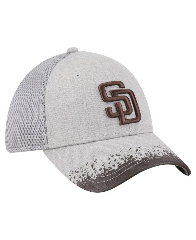 Men's Gray San Diego Padres Visor Paint Splatter 39THIRTY Flex Hat