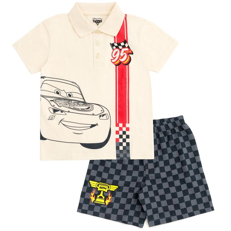 Disney Boy's 6-12 Lion King Mickey Mouse Polo Shirt and Shorts Outfit Set