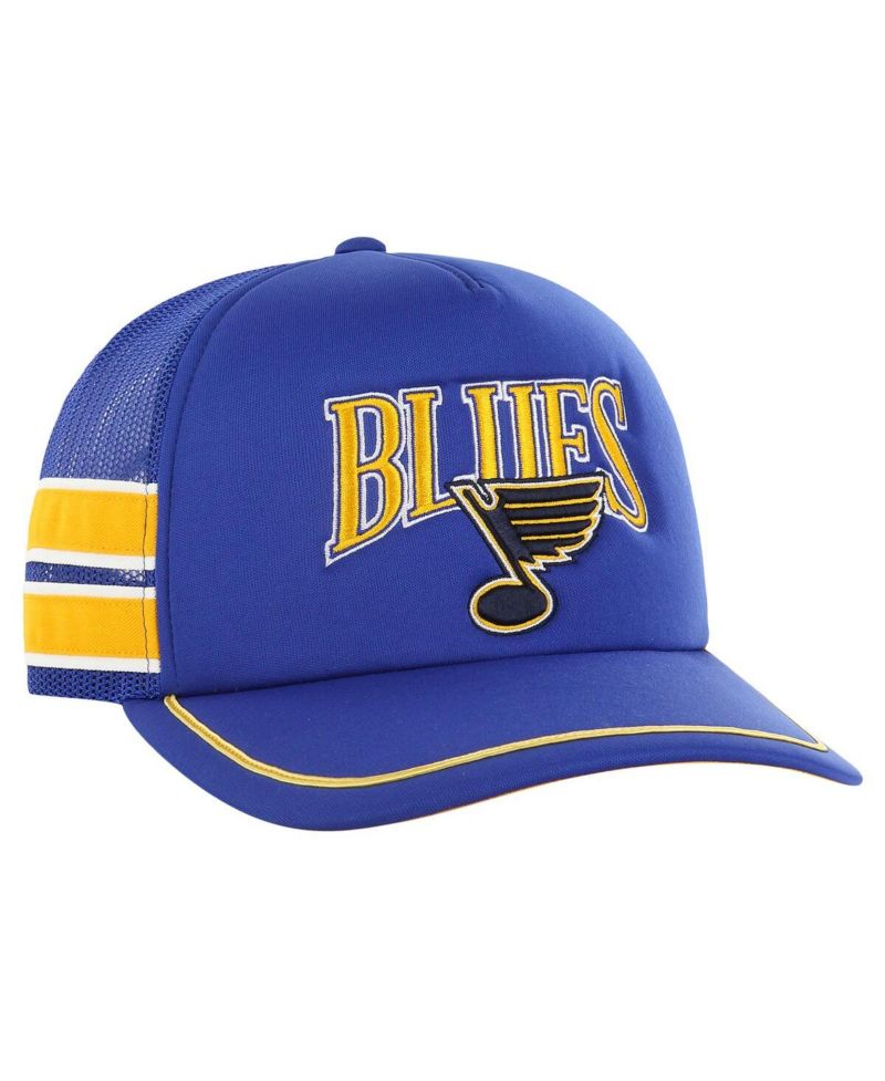 Men's Blue St. Louis Blues Sideband Stripes Trucker Snapback Hat