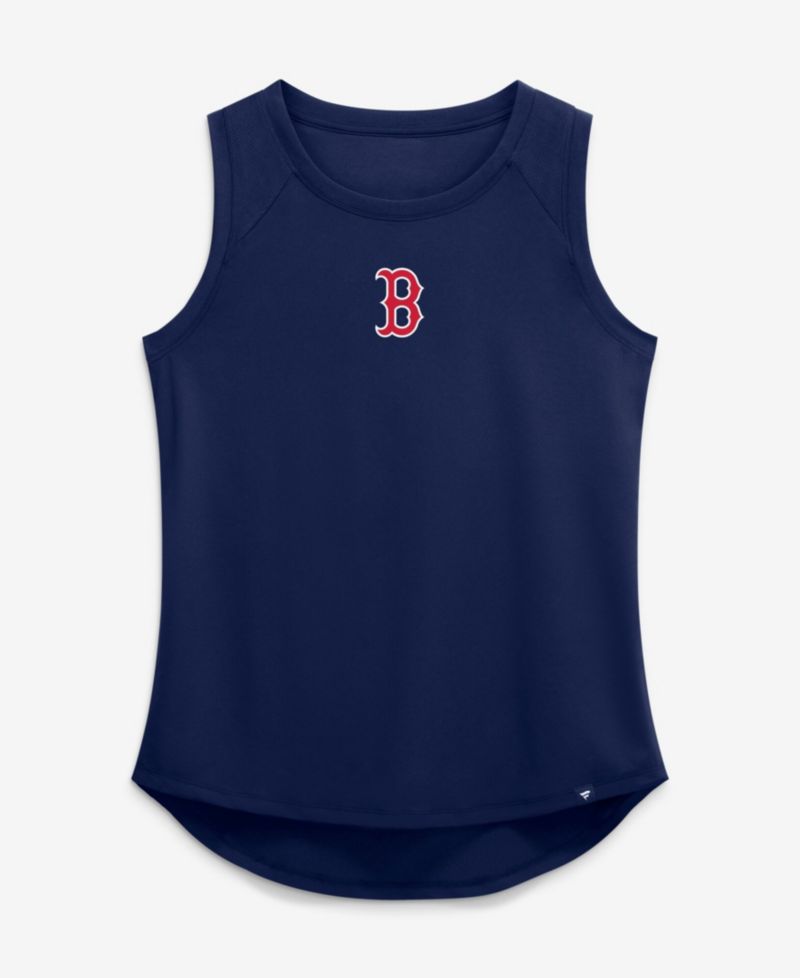 Women's Navy Boston Red Sox Draped Mesh Back Performance Tank Top