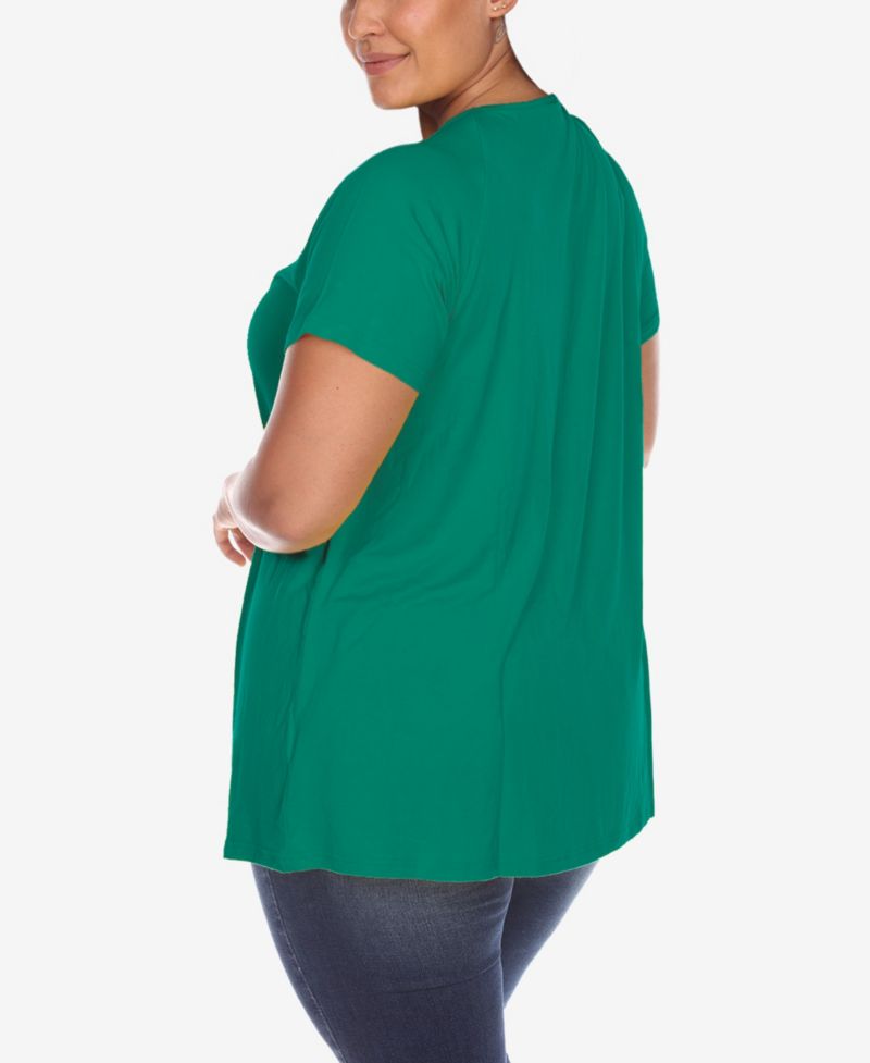 Plus Size Crisscross Cutout Short Sleeve Top
