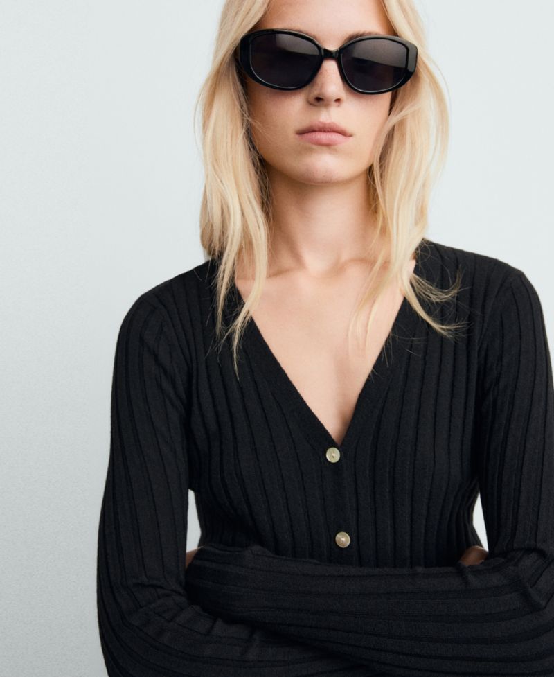 Women's Fine Rib Knit Cardigan