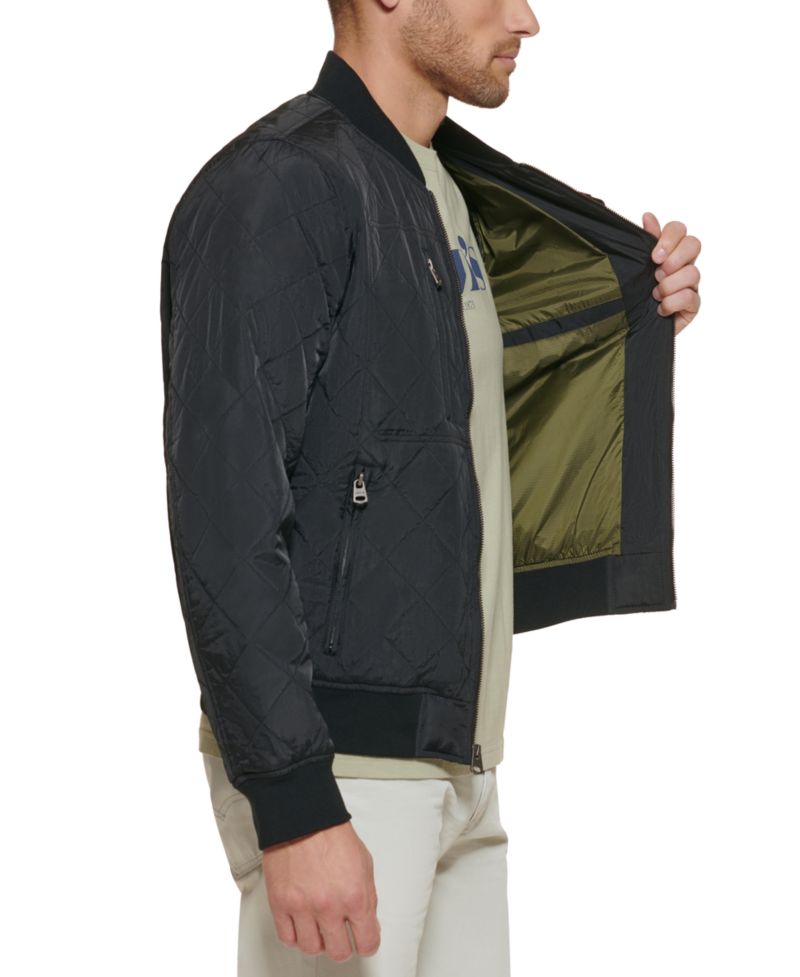 Men's Regular-Fit Diamond-Quilted Bomber Jacket