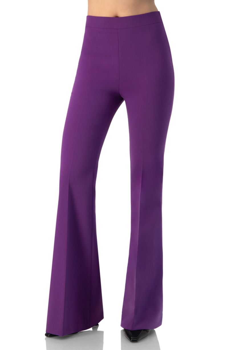 Women's Flared Pants with Back Pleats