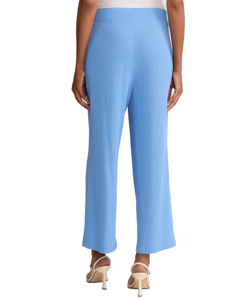 Petite Mid-Rise Wide-Leg Crop Casual Pants