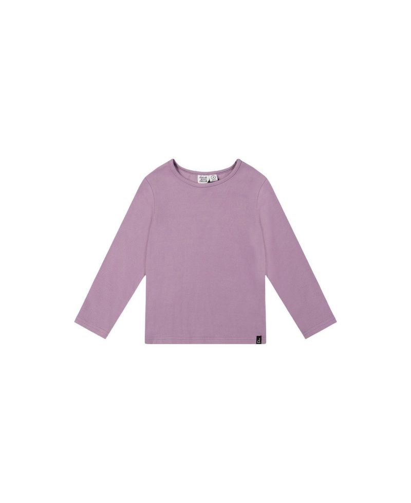 Little and Big Girl 6-14 Brushed Rib Crew Neck Top