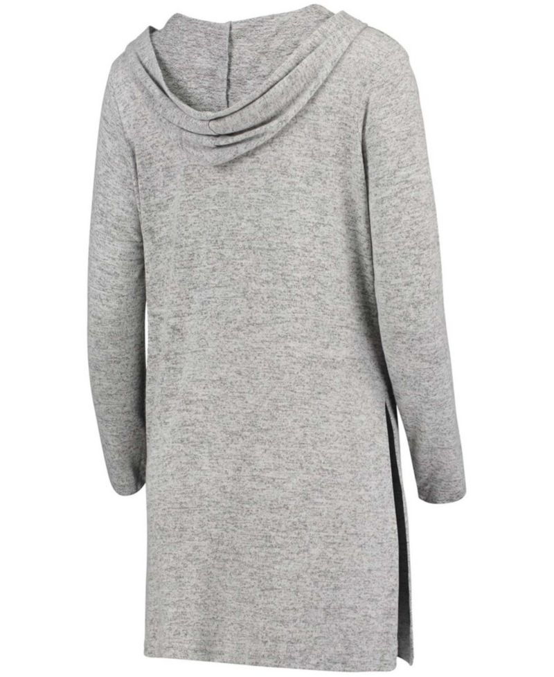 Women's Heathered Gray West Virginia Mountaineers Cuddle Soft Duster Tri-Blend Hooded Cardigan