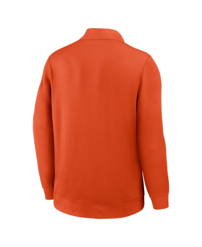 Men's Orange Clemson Tigers Coaches Premium Dri-FIT Half-Zip Pullover