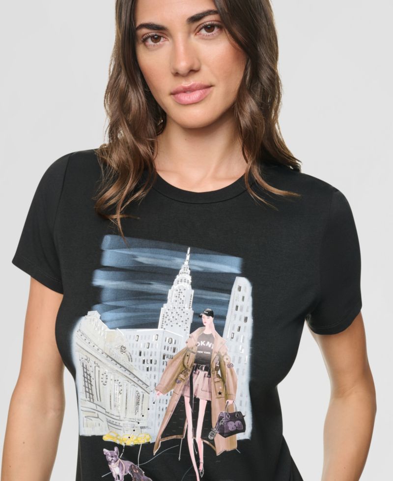 Women's Midtown Dog Walker Graphic Short-Sleeve T-Shirt