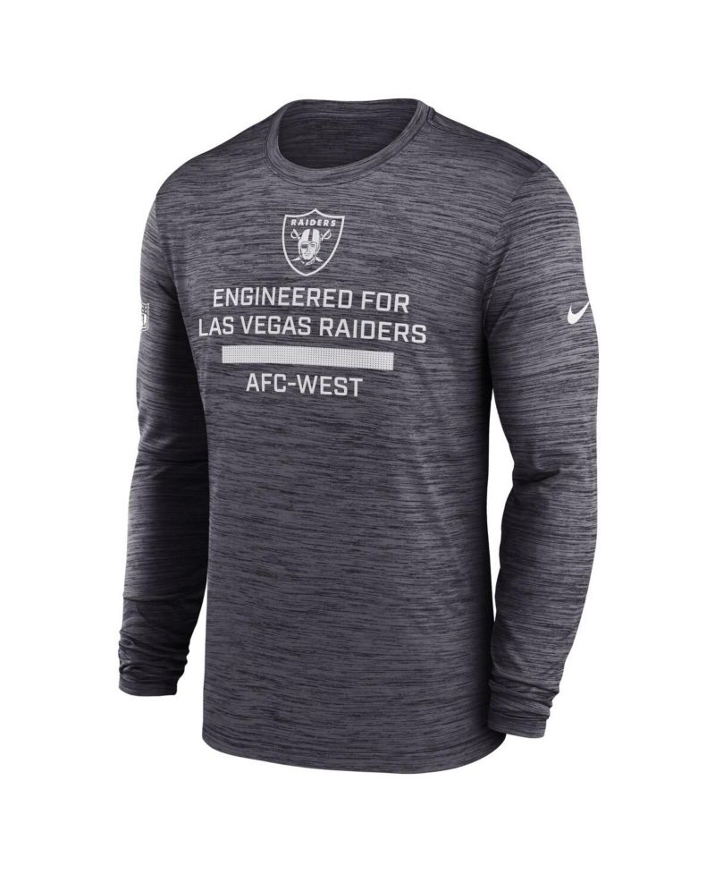Men's Black Las Vegas Raiders Sideline Velocity Performance Long Sleeve T-Shirt