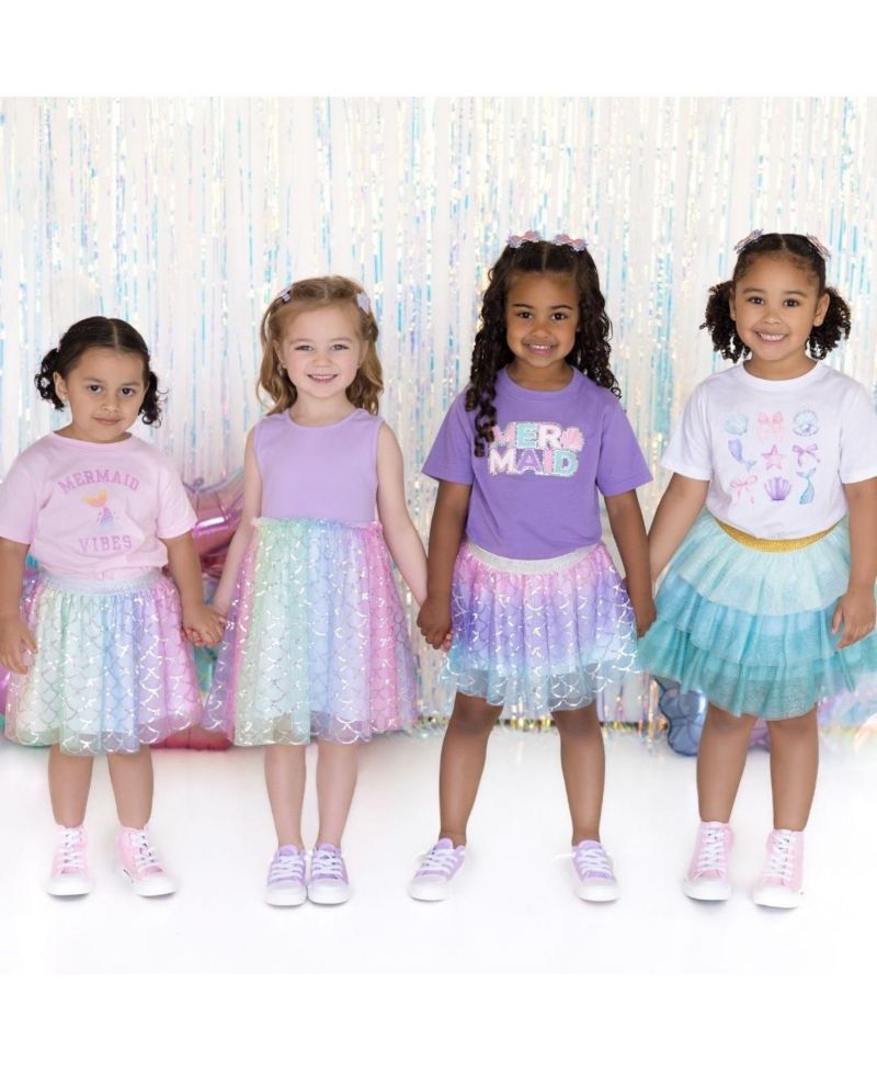 Little and Big Girls Rainbow Mermaid Tutu Skirt