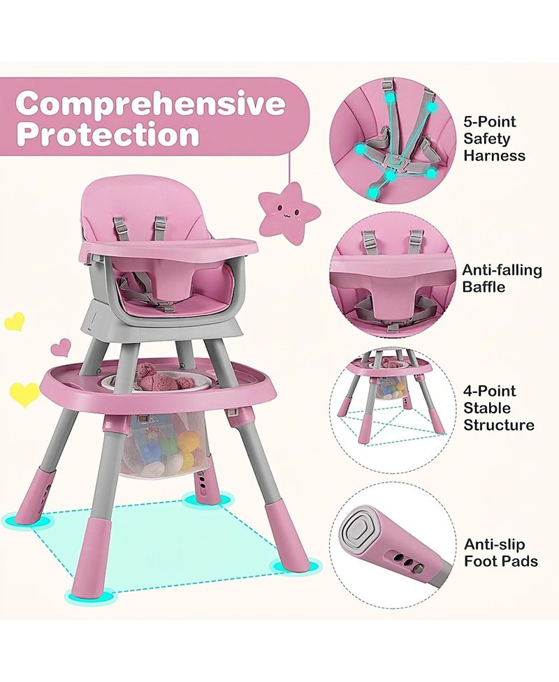 Baby Baby 16-in-1 Convertible High Chair with Activity Center and Rotating Booster Seat
