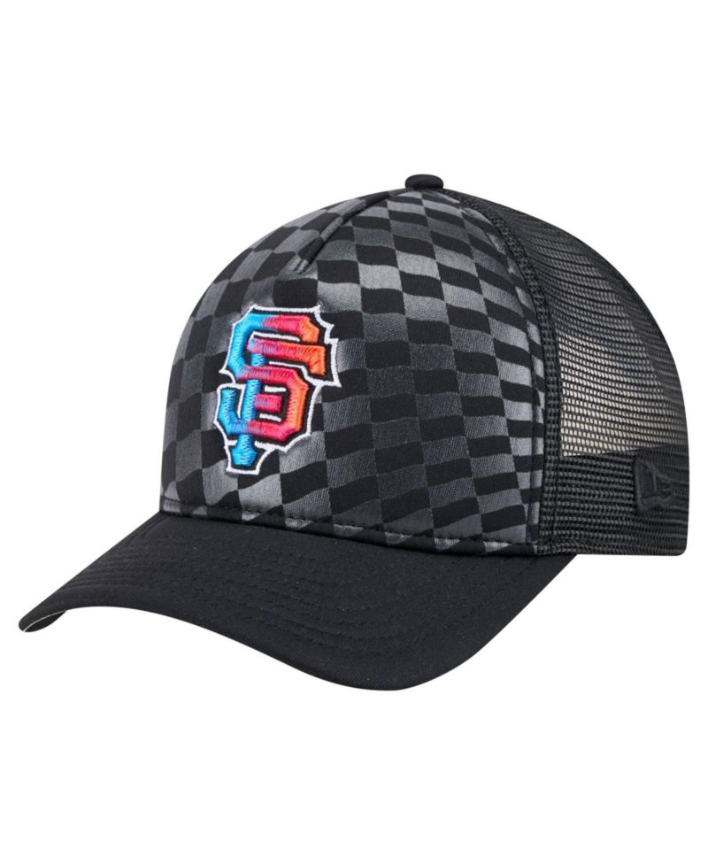 Men's Black San Francisco Giants Gradient 9FORTY A-Frame M-Crown Trucker Adjustable Hat