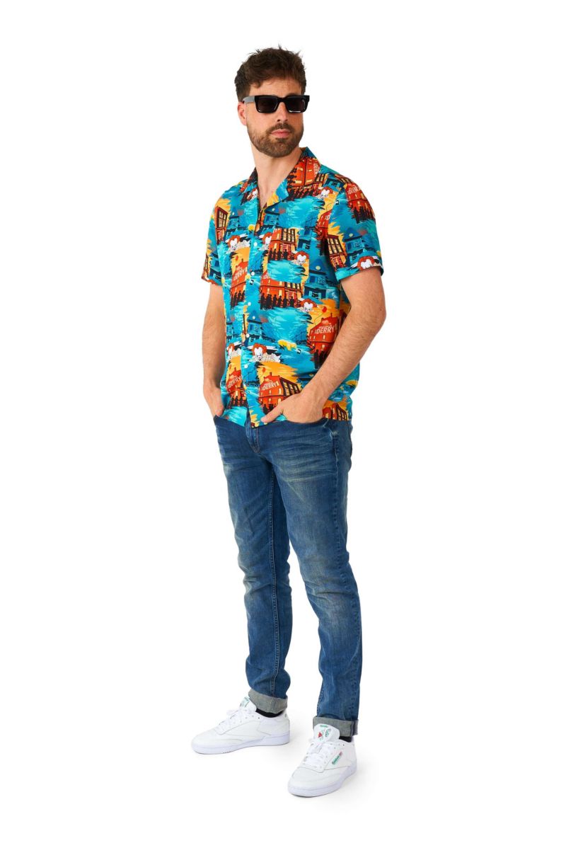 Men's Official IT Hawaii Shirt - Halloween Themed Party Shirt - Short Sleeve - Multicolor