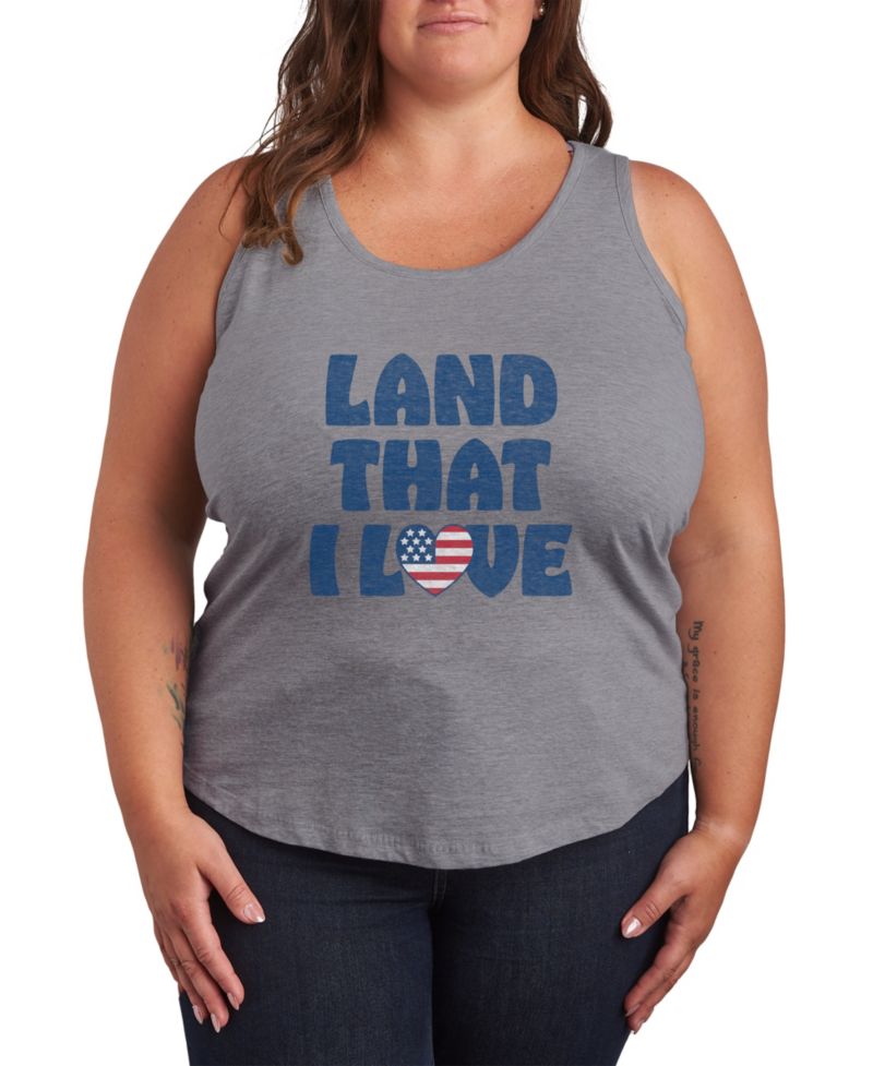 Plus Size Instant Message Land that Love Racerback Graphic Tank Top