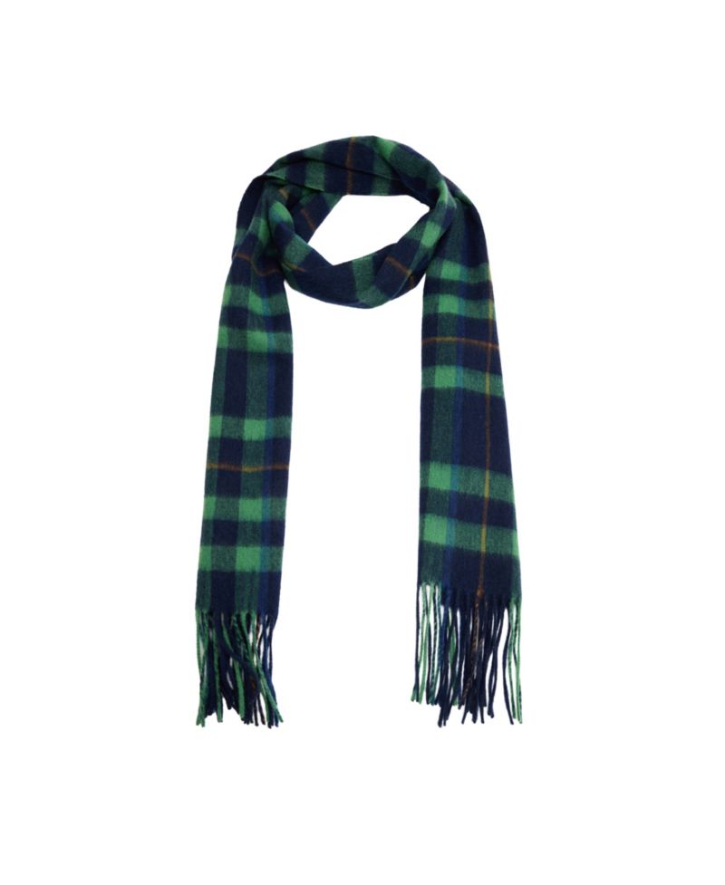 Plaid Fringed-Edge Wool Scarf, 11.81" W x 74.80" L