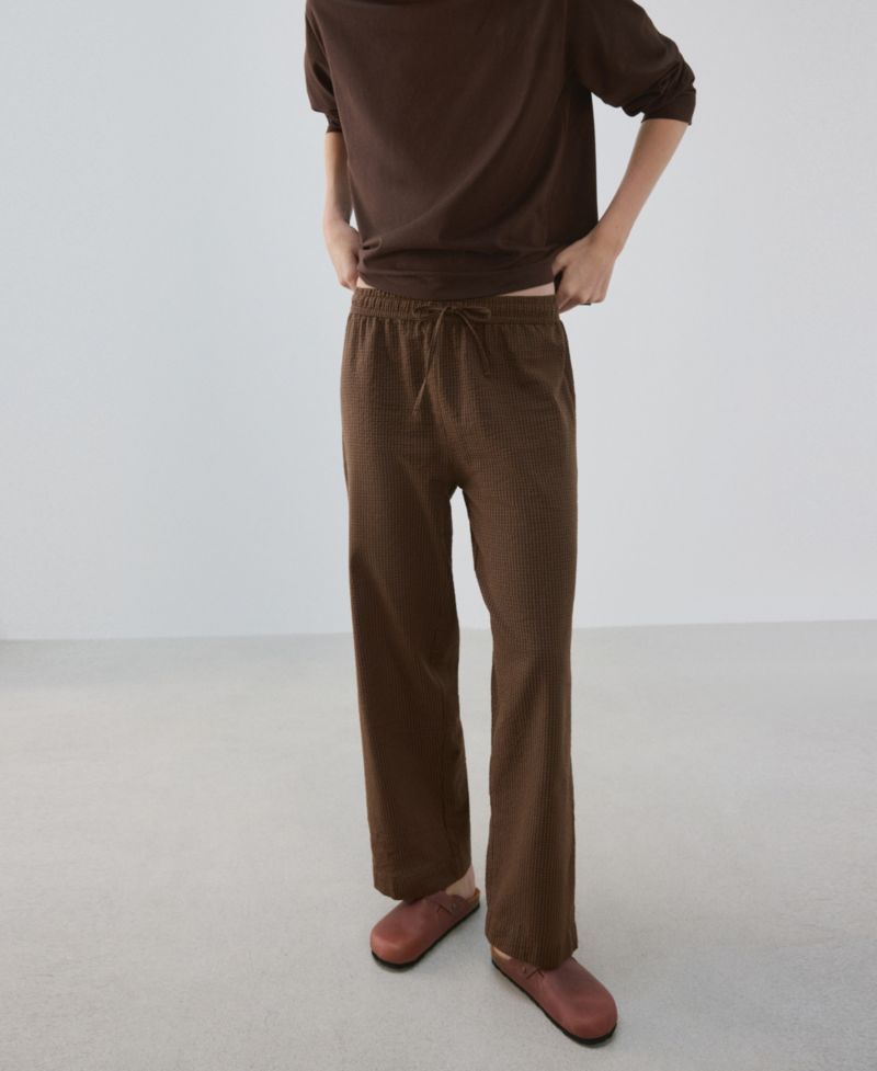 Women's Seersucker Striped Long-Sleeve Pajama Set