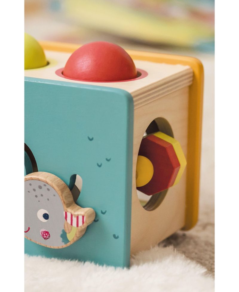 Little Castle Pound and Roll Montessori-Inspired Wooden Toy, 5-Piece Set