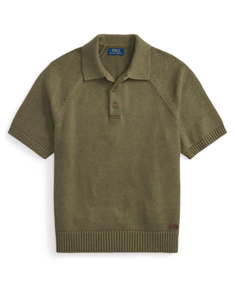 Men's Thick-Gauge Cotton Polo Sweater