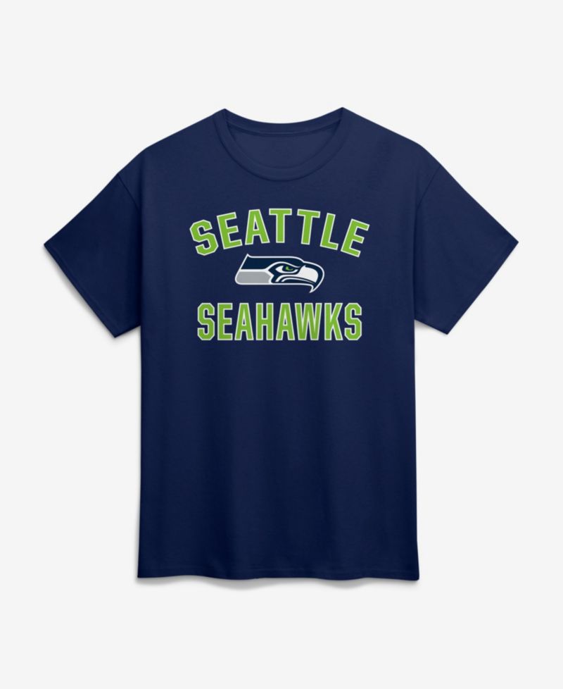 Men's Navy Seattle Seahawks Cotton Victory Arch T-Shirt