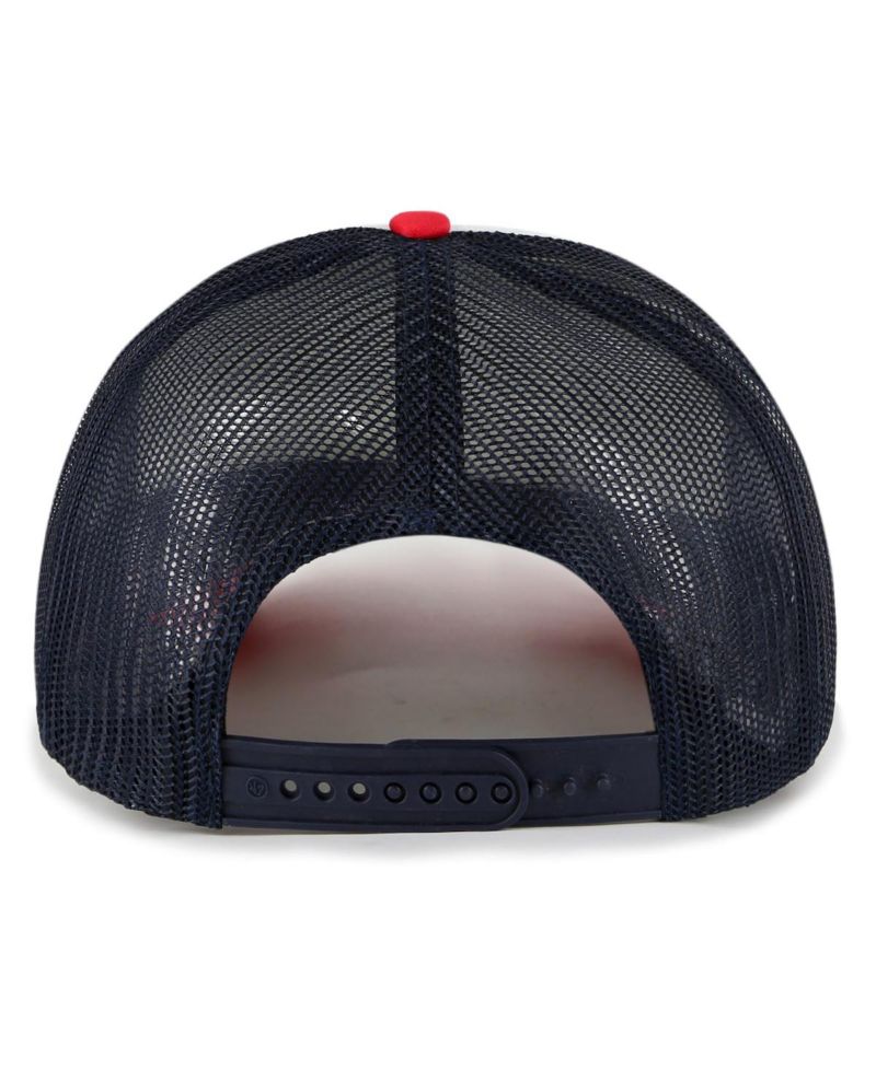 Men's White Boston Red Sox Foam Front Script Trucker Snapback Hat