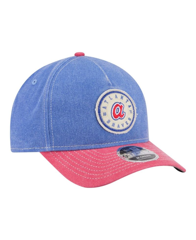 Men's Royal/Red Atlanta Braves Felt M-Crown 9FORTY Adjustable Hat