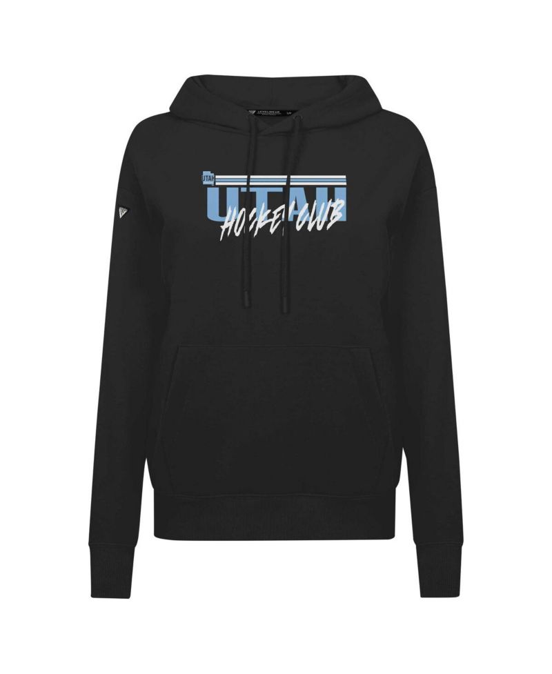 Women's Black NHL Utah Adorn Etched Pullover Hoodie