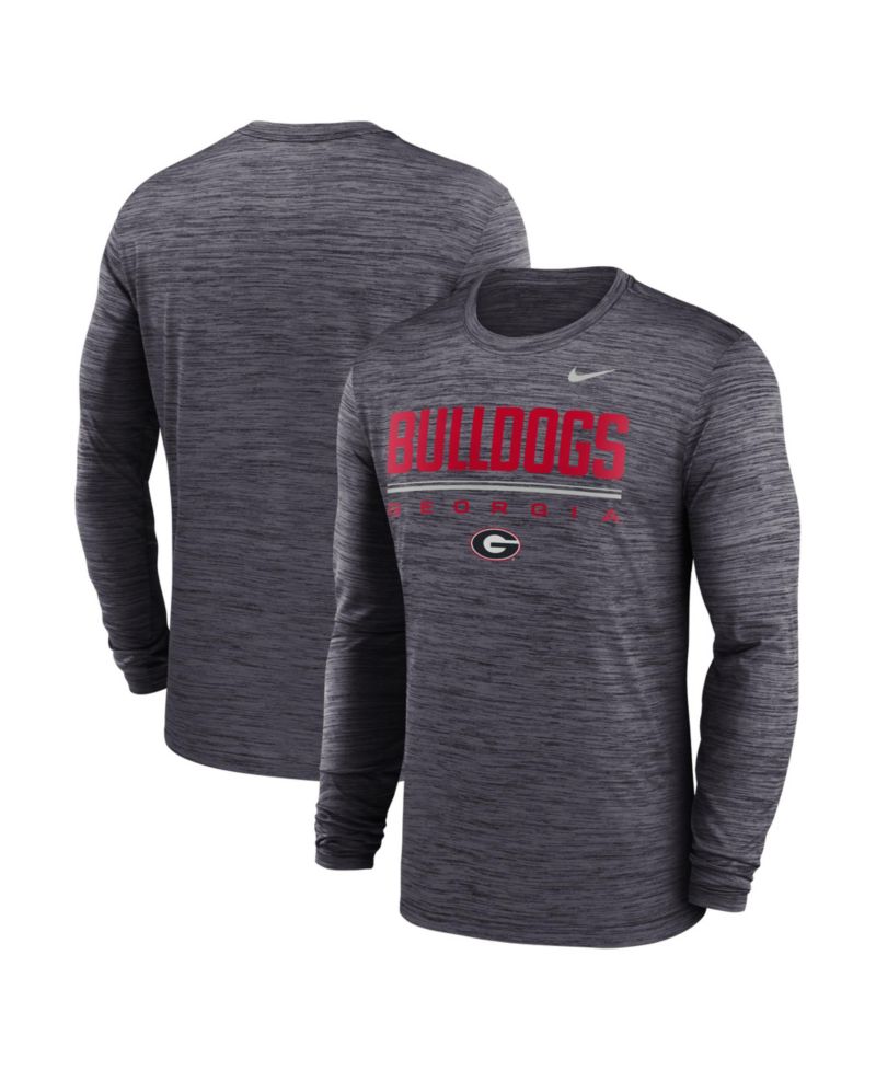 Men's Black Georgia Bulldogs Sideline Velocity Dri-FIT Long Sleeve T-Shirt
