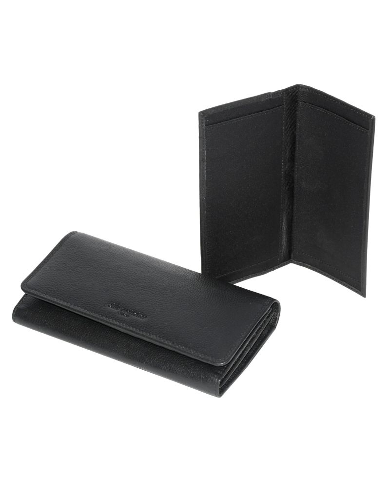 Ladies Leather Clutch Wallet with Checkbook and Gusset