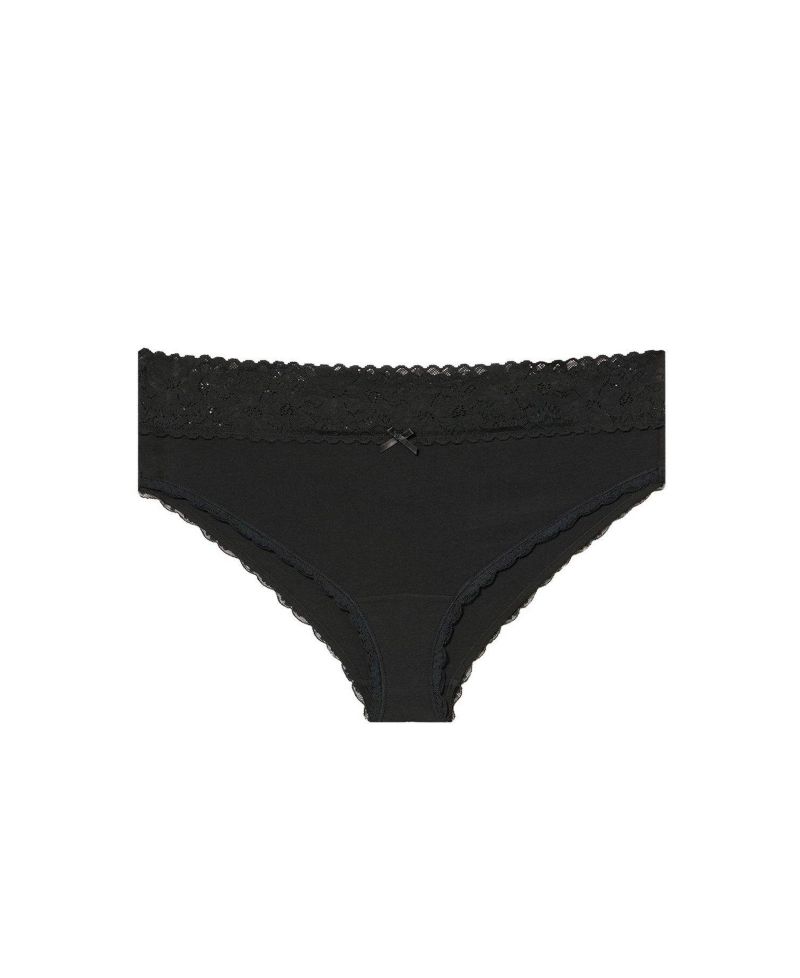 Plus Size Cheeky Cotton-Blend Lace Trim Panty