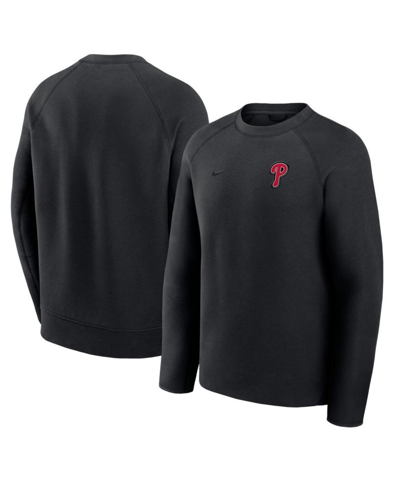 Men's Black Philadelphia Phillies Tech Fleece Raglan Sweatshirt
