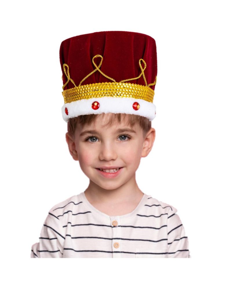 Red Velvet King Crown for Kids