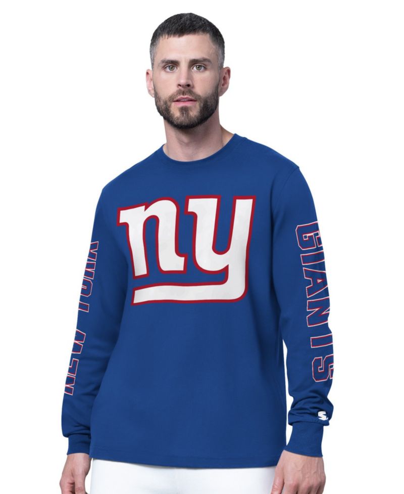 Men's Royal New York Giants Clutch Hit II Long-Sleeve T-Shirt