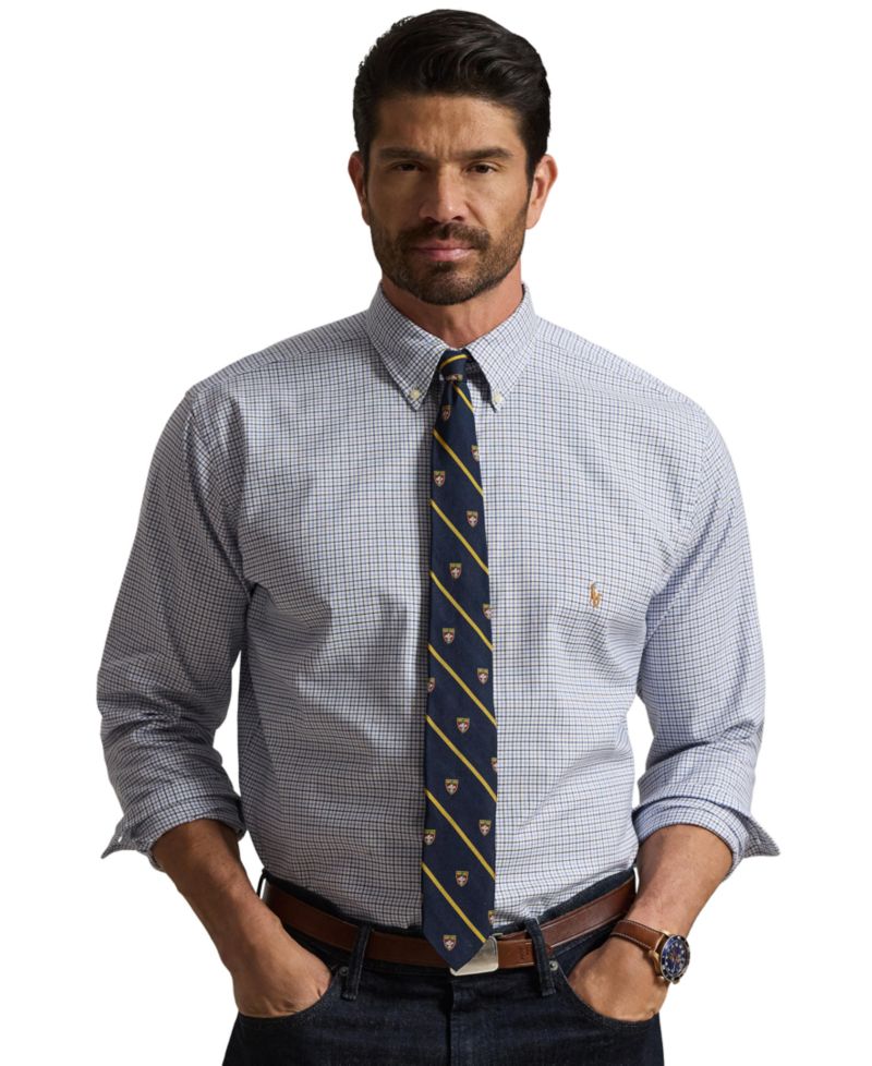 Men's Big & Tall Stripe Soft Cotton Shirt
