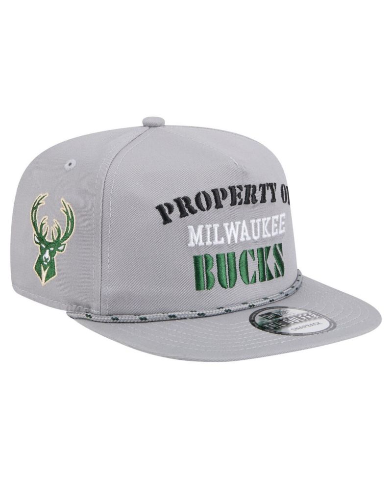 Men's Gray Milwaukee Bucks Throwback Property Of Golfer Snapback Hat
