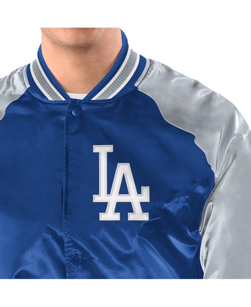 Men's Royal/Gray Los Angeles Dodgers Raglan Blitz Varsity Jacket