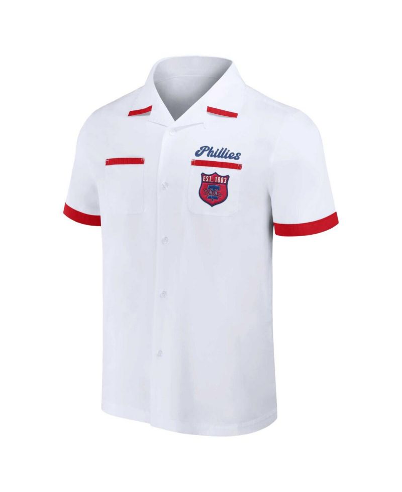Men's Darius Rucker Collection By White Philadelphia Phillies Bowling Button-Up Shirt