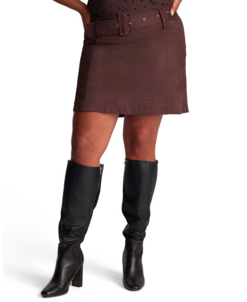Women's Rowan A-Line High-Waisted Mini Faux Suede Skirt