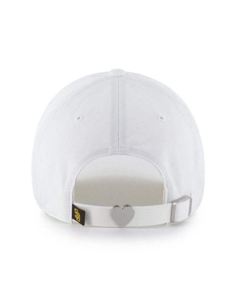 Women's '47 White San Diego Padres Trendy Script Clean Up Adjustable Hat