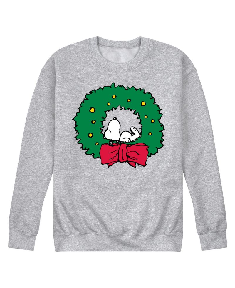 Men's Peanuts Snoopy Wreath Long Sleeve Fleece