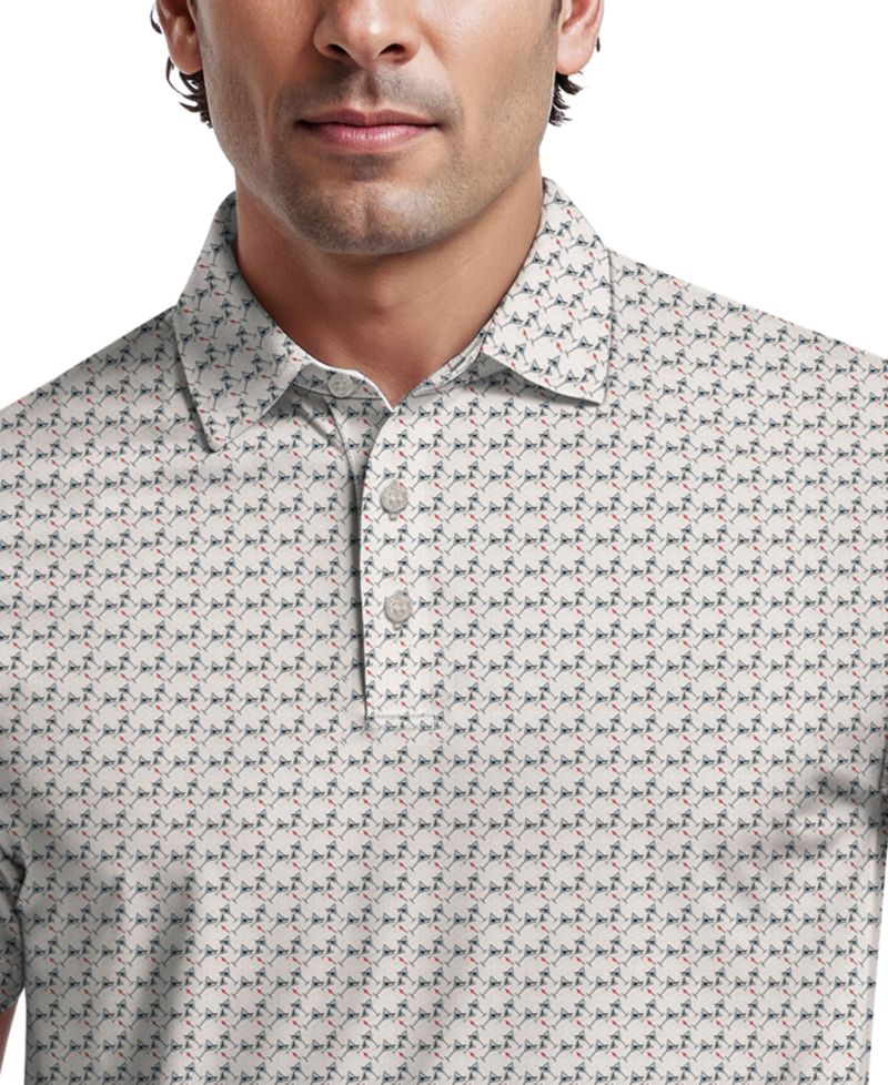 Men's Geometric Cocktail Print Golf Polo Shirt
