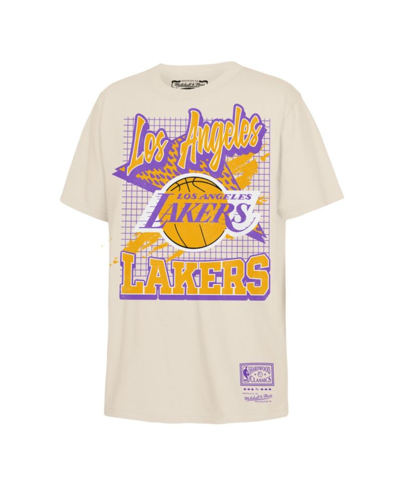 Big Boys and Girls Natural Los Angeles Lakers Hardwood Classics Retro Vibe T-Shirt