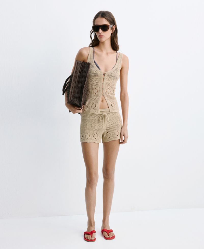 Women's Buttons Crocheted Vest