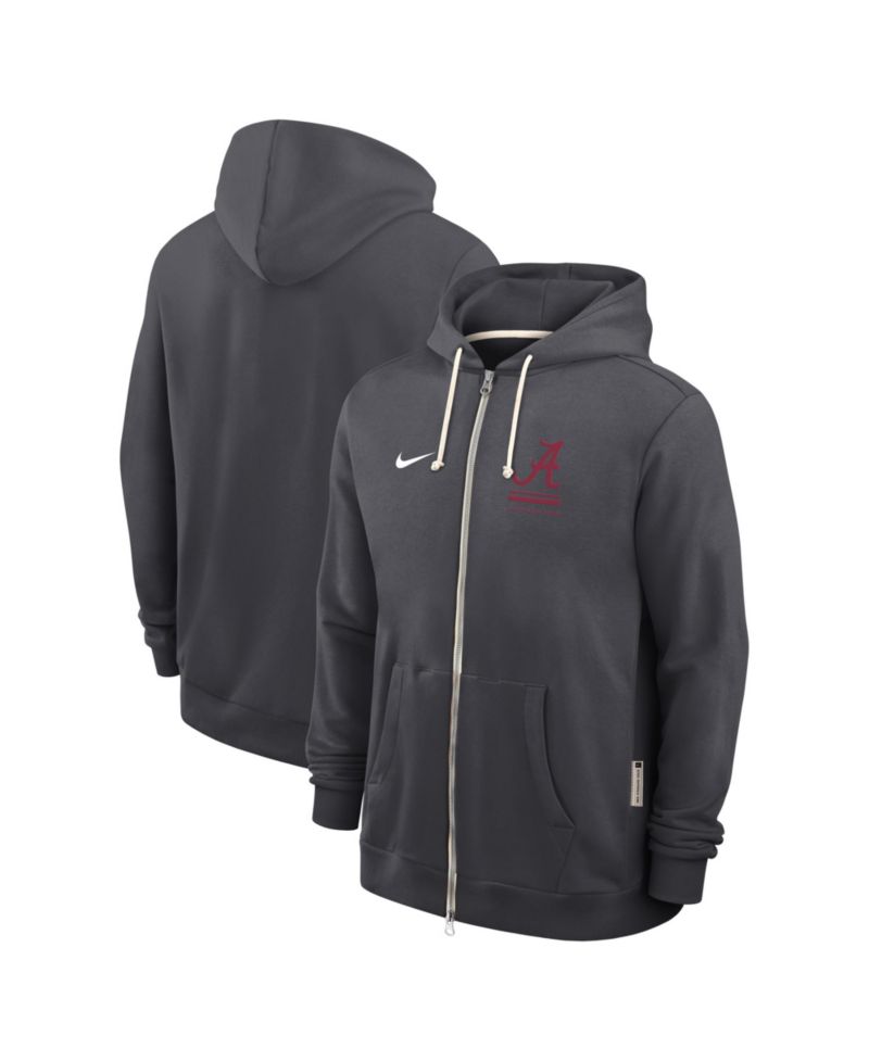 Men's Anthracite Alabama Crimson Tide 2026 Sideline Standard Issue Dri-FIT Full-Zip Hoodie