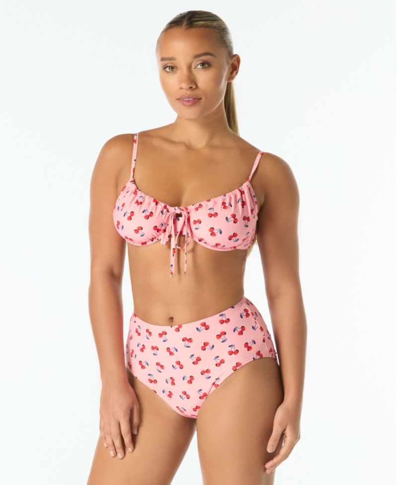 Women's Cinch Front Underwire Bikini Top and High-Waist Bottoms