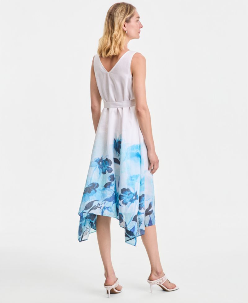 Women's Sleeveless Belted Midi Dress