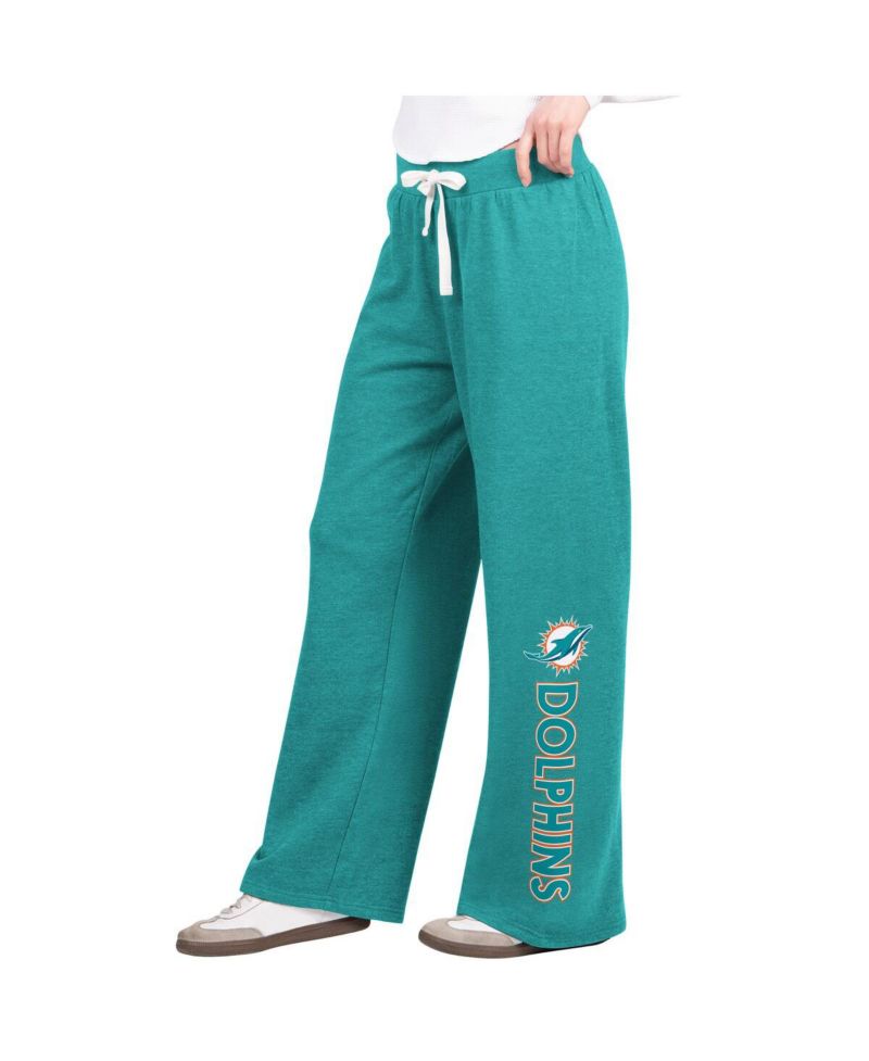 Women's Aqua Miami Dolphins Field Wide Leg Sweatpants