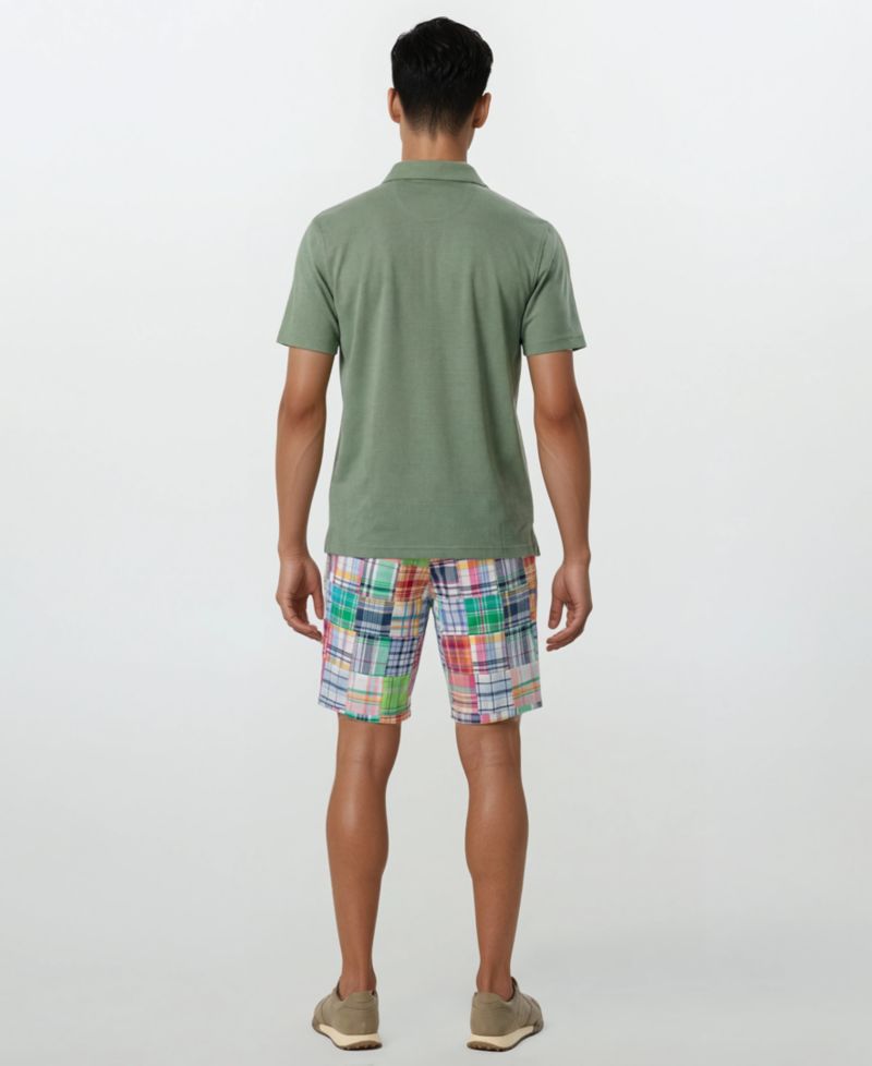 Men's Patch Detail Flat-Front Shorts